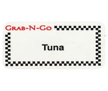 Expressly HUBERT White Grab-N-Go Food Information Labels Imprinted "Tuna" - 1 3/4"L x 7/8"H