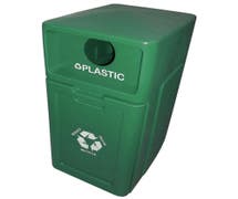 HUBERT 39 gal Green Plastic Pull-Out Recycle Bin For Plastic - 26"L x 20"W x 40"H