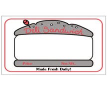 Expressly Hubert White Traditional Write-In Deli Sandwich Food Information Labels - 3"L x 2"H