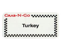 Expressly HUBERT White Grab-N-Go Food Information Labels Imprinted "Turkey" - 1 3/4"L x 7/8"H