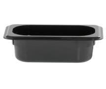 HUBERT 1/9 Size Black Polycarbonate Cold Food Pan - 2 1/2"D