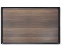 Expressly HUBERT Faux Wood Melamine Tray with Black Border - 17 3/5L x 13W
