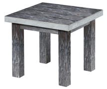 Expressly Hubert Rustic Grey Wood Nesting Table with Metal Band - 14 1/2"L x 14 1/2"W x 19 3/4"H