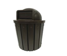 HUBERT 42 gal Brown Plastic Indoor/Outdoor Trash Receptacle - 25"Dia x 29"H