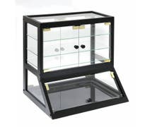 Expressly Hubert Front and Rear Style Black Wood Bakery Display Case - 20 1/4"L x 18"W x 23"H