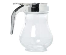 Hubert 6 oz Clear Glass Syrup Dispenser With Chrome-Plated Top