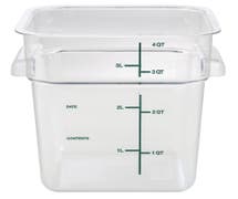 Hubert 4 Qt Clear Plastic Storage Container - 7"L x 7"W x 7 1/4"D