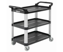 HUBERT Black Plastic Small Transport Cart - 33"L x 16 13/16"W x 37"H