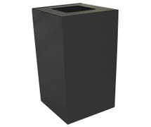 HUBERT 32 gal Charcoal Steel Recycling Squared Container With Square Opening - 15"L x 15"W x 32"H