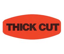 Bollin Labels Fluorescent Red Grabber Grocery Store Labels Black Imprint "Thick Cut" - 1 3/8"L x 7/8"H