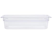 HUBERT 1/3 Size Clear Polycarbonate Cold Food Pan - 4"D