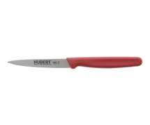 HUBERT Stainless Steel Paring Knife with Red Polypropylene Handle - 3 1/2"L Blade