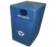 HUBERT 39 gal Blue Plastic Pull-Out Recycle Bin For Plastic - 26"L x 20"W x 40"H