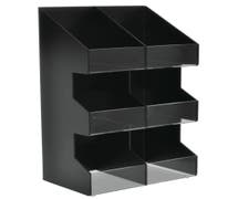 HUBERT 6-Compartment Black Polystyrene Cup Organizer - 10 1/2"L x 6 /12"W x 15 3/4"H