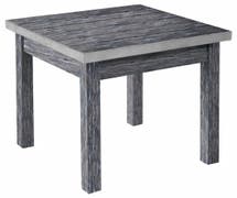 Expressly Hubert Rustic Grey Wood Nesting Table with Metal Band - 21 3/4"L x 21 3/4"W x 24 3/4"H