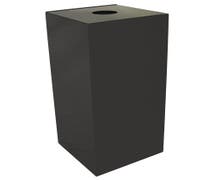 HUBERT 32 gal Charcoal Steel Recycling Squared Containers With Round Opening - 15"L x 15"W x 32"H