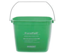HUBERT 6 qt Green Plastic Cleaning Utility Bucket - 8"L x 8"W x 7 1/2"H