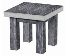Expressly Hubert Rustic Grey Wood Nesting Table with Metal Band - 11"L x 11"W x 11"H