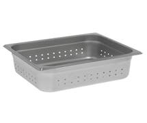 HUBERT 1/2 Size 22 Gauge Stainless Steel Perforated Steam Table Pan - 4"D