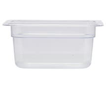 HUBERT 1/9 Size Clear Polycarbonate Cold Food Pan - 4"D