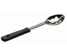 HUBERT Slotted Stainless Steel Serving Spoon with Black Comfort Grip Handle - 11"L