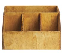 American Metalcraft 4-Compartment Angled Poplar Caddy - Natural