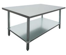 HUBERT Stainless Steel Work Table Flat Top With Half-Square Edge - 48"L x 30"W x 34"H