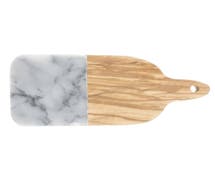 American Metalcraft Olive Wood and Grey Marble Serving Peel - 8"L x 3 1/2"W x 1/2"H