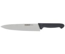 Hubert Stainless Steel Cook's Knife with Black Santoprene Soft Grip Handle - 8"L Blade