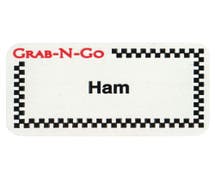 Expressly HUBERT White Grab-N-Go Food Information Labels Imprinted "Ham" - 1 3/4"L x 7/8"H
