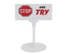 Expressly HUBERT "Stop and Try" Sign - 3 1/2"L x 5 1/2"H