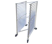 Hubert Aluminum 20 Pan Mobile Nesting Bun Pan Z-Rack 20 1/4"L x 26"W x 70 1/2"H