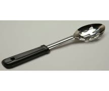 HUBERT Perforated Stainless Steel Serving Spoon with Black Comfort Grip Handle - 11"L