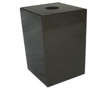 HUBERT 28 gal Charcoal Steel Recycling Squared Container with Round Opening - 15"L x 15"W x 28"H