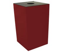 HUBERT 32 gal Red Steel Recycling Squared Containers With Round Opening - 15"L x 15"W x 32"H