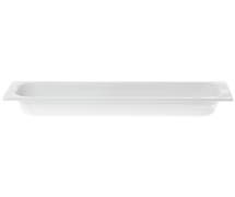 Expressly Hubert 1/2 Size Long White Melamine Cold Food Pan - 21 1/2"L x 6 1/2"W x 2 1/2"H