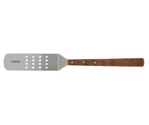 HUBERT Stainless Steel Flexible Long Perforated Turner with Rosewood Handle - 8"L x 3"W Blade