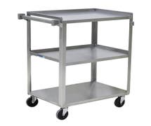 Hubert Stainless Steel 3-Shelf Medium Duty Utility Cart - 31"L x 19"W x 32"H