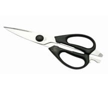 Hubert Stainless Steel Kitchen Shears with Black ABS Plastic Handle - 8 1/2"L