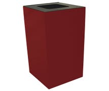 HUBERT 32 gal Red Steel Recycling Squared Container With Square Opening - 15"L x 15"W x 32"H