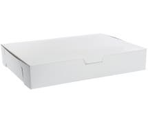 Single Piece White Paper Bakery Box - 19"L x 14"W x 4"H
