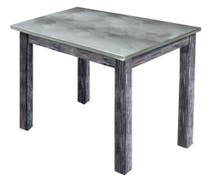 Expressly Hubert Rustic Grey Wood Nesting Table with Galvanized Top - 24"L x 20"D x 22 1/4"H