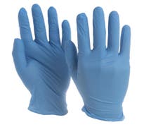 HUBERT Blue Nitrile Powder-Free Disposable Gloves - Small