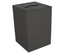 HUBERT 32 gal Charcoal Steel Recycling Squared Container with Combo Opening - 15"L x 15"W x 32"H