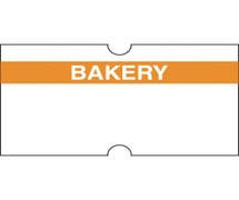 HUBERT White Label With Reversed Orange Print "Bakery" For HUBERT 1-Line Pricing Gun - 21mmL x 13mmH