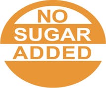 Expressly Hubert Orange Food Advisory Labels White Imprint "No Sugar Added" - 1"Dia