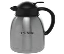 Hubert 1.5 L Stainless Steel Beverage Server With Etched 2% Milk Imprint