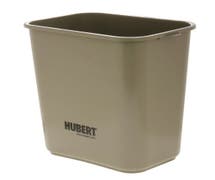 HUBERT 28 qt Beige Plastic Pinch'm Waste Basket - 14 1/2"L x 10 1/2"W x 15 1/2"H