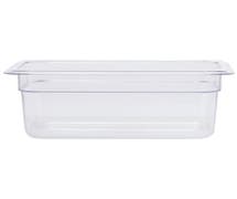 HUBERT 1/4 Size Clear Polycarbonate Cold Food Pan - 4"D