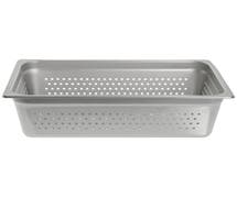 HUBERT Full Size 22 Gauge Stainless Steel Perforated Steam Table Pan - 6"D